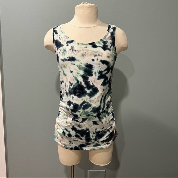 NEW Tie Dye Maternity Tank Top with Side Ruching Size Small - Picture 1 of 6